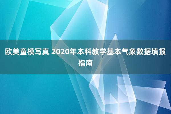 欧美童模写真 2020年本科教学基本气象数据填报指南