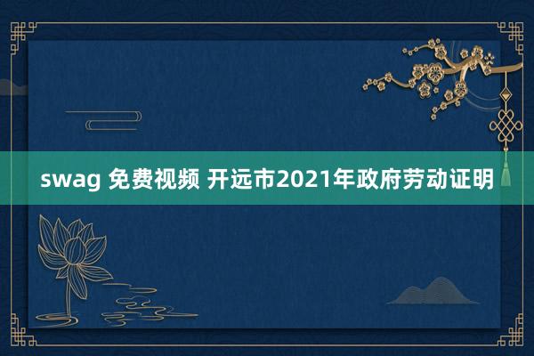 swag 免费视频 开远市2021年政府劳动证明